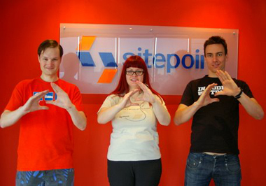 SitePointers doing the SitePoint sign
